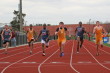 Steve Watson, Kevin Merrigan and Chris Steliga in the 100m