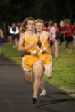 Mike Medvec and Kevin Schickling battle at finish of 1600m