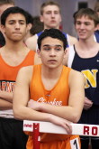 Eric Ortiz waits for his heat of the 400m