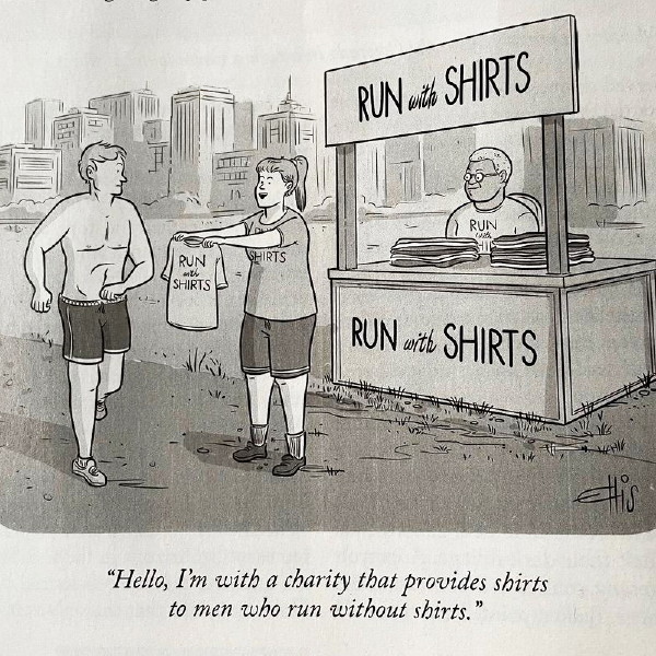 New Yorker shirtless