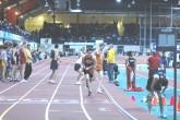 Stelega after one lap in the 400m leg