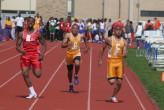 Binah Moore and Tony Cotton in the 100m
