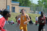 Steve Iwanczuk in the finals of the 100m