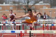 Mike Schiafone on his way to 1st place in Shuttle Hurdles Relay