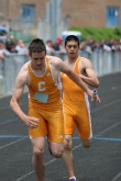 Mike Schiafone to Chris Steliga in the 4 X 400m